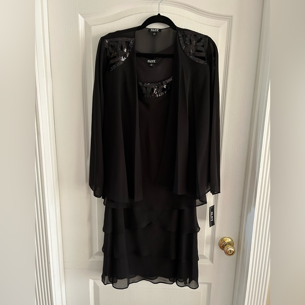 S.L. Fashions 2-Piece Chiffon Dress..Size 10..NWT
